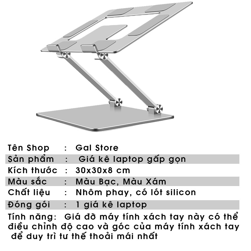 Giá Đỡ Kệ Laptop Gấp Gọn Đa Năng ChữZ𝑭𝑹𝑬𝑬𝑺𝑯𝑰𝑷Nhôm cao cấp Silicone đa điểm chống trượt tản nhiệt tốt cho máy