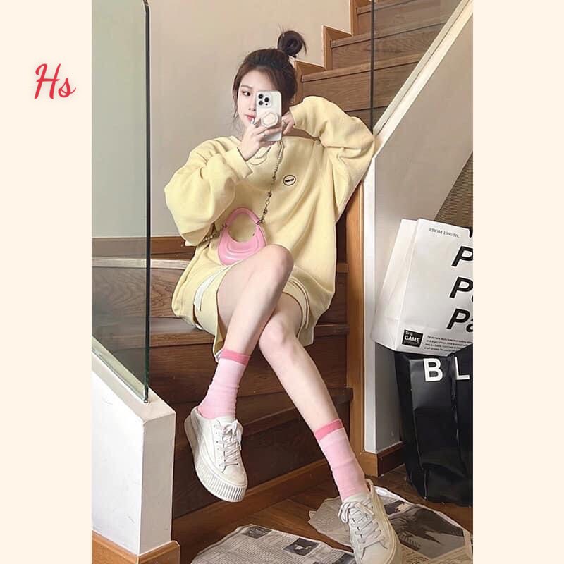 Set bộ nỉ nữ logo chất nỉ lông 2 mặt dày dặn cá tính mặc đi học đi làm đi chơi M.Store