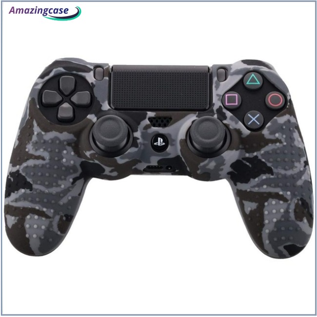 AI Camouflage Case Graffiti Studded Dots Silicone Rubber Gel Skin for Sony PS4 Slim/Pro Controller Cover Case for Dualshock4