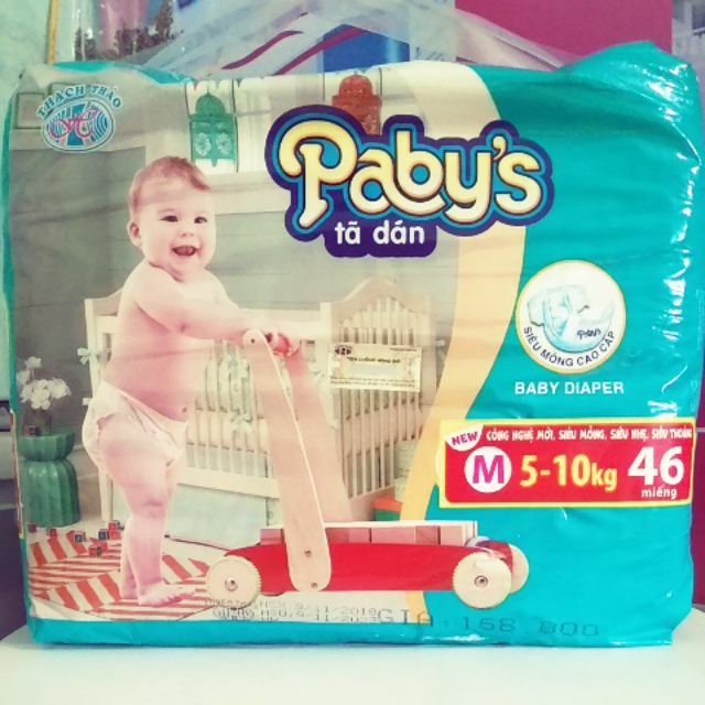 (Sỉ nguyên thùng Dán Đại) Tã Dán pabys thạch thảo S49/M46/L43/XL41