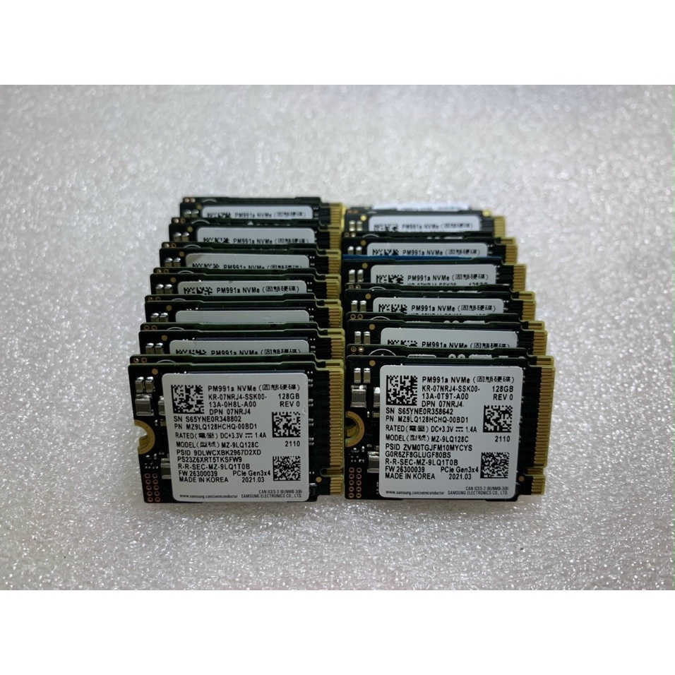 Ổ cứng tháo máy SSD NVme M.2 PCIe dung lượng 128GB 256GB 512GB 1TB sức khỏe tốt, 1 rãnh bên phải