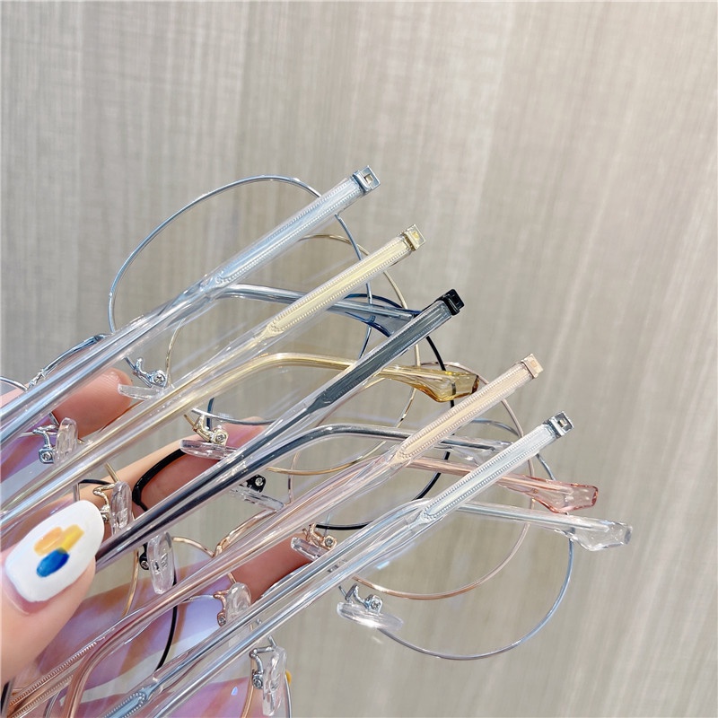 Gọng Kính cận thị kim loại VIENDO tròng tròn đổi màu chống ánh sáng xanh tia uv cao cấp thời trang cho nam nữ
