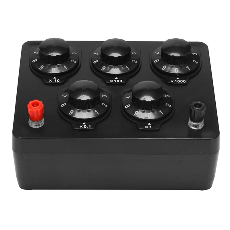 Hộp Điện Trở Kháng Điện Trở 0-9999.9 Ohm Màu Đen Cho Thiết Bị Thí Nghiệm Vật Lý