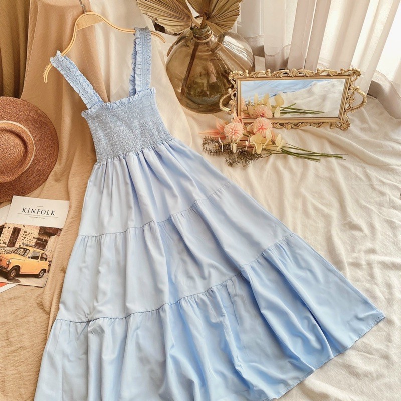 Đầm maxi❤️Hình thật kèm clip❤️Đầm maxi xanh | BigBuy360 - bigbuy360.vn