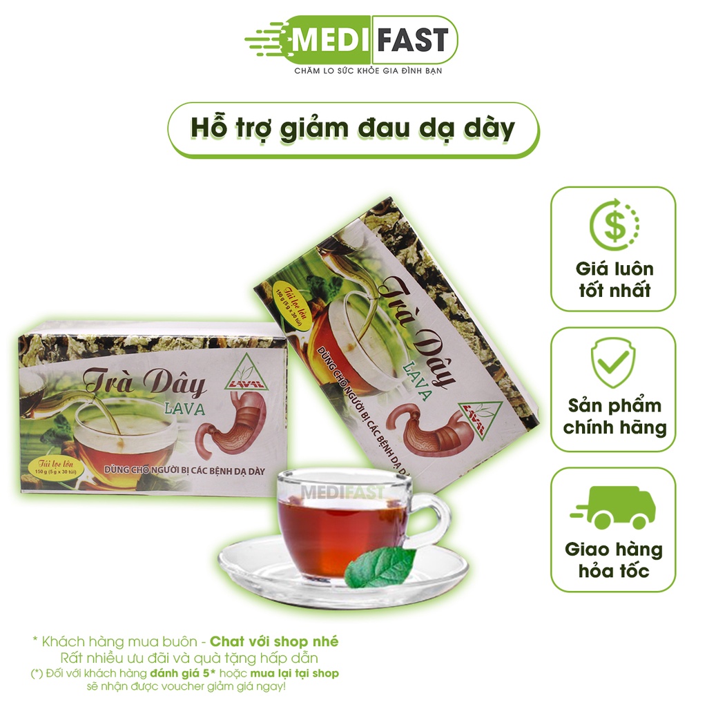Trà Dây Lava - Dùng cho người bị các bệnh dạ dày - Hộp 30 túi lọc lớn