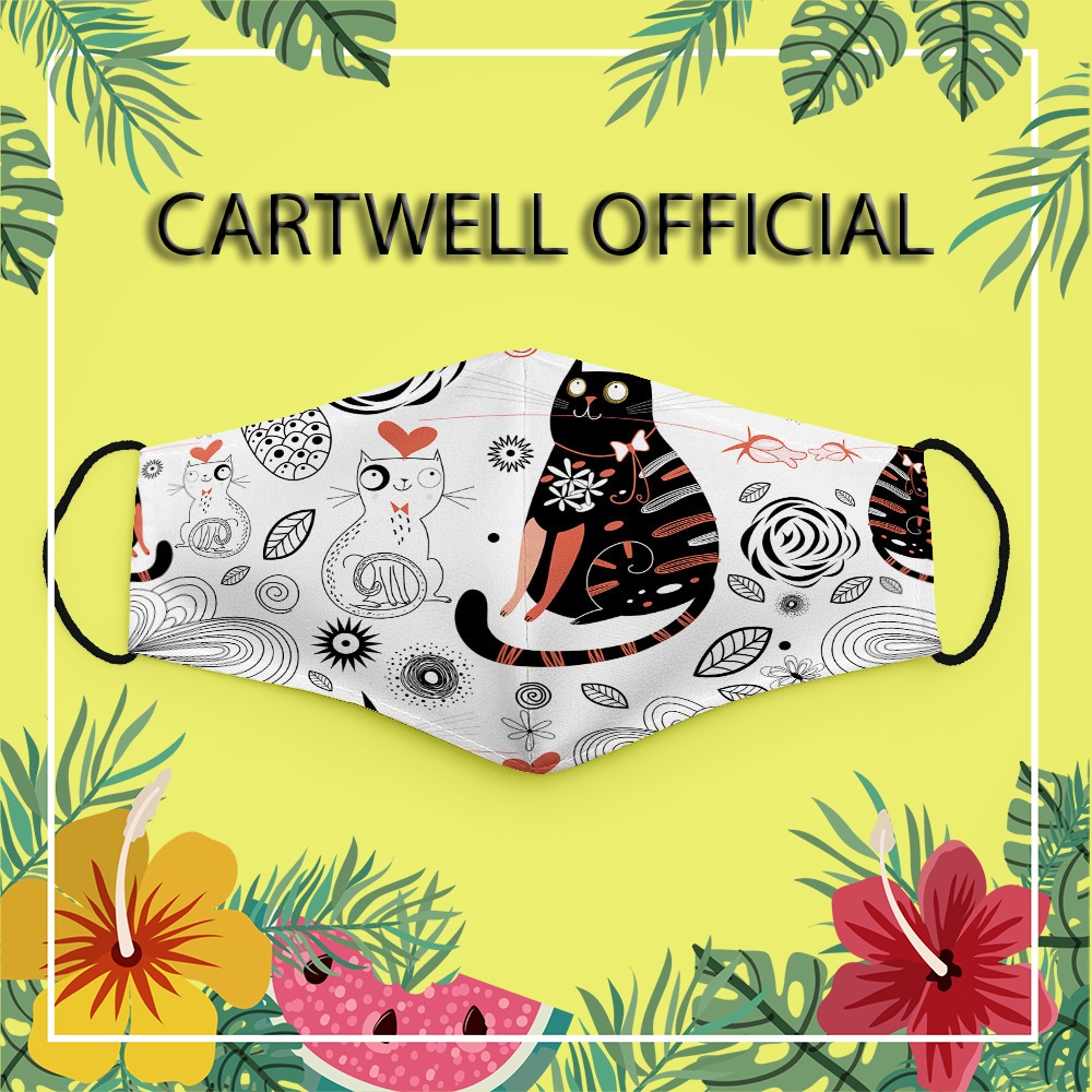 Khẩu trang thú cưng trẻ em đáng yêu cute dễ thương vui nhộn Hình Đẹp CARTWELL có thể giặt và tái sử dụng vải cotton 100%