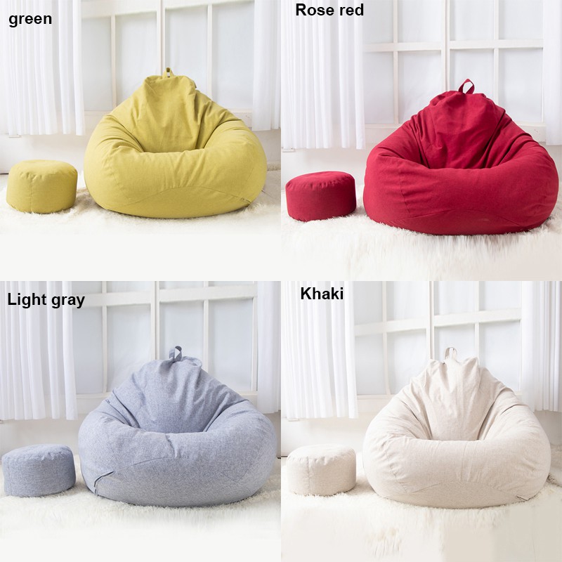 Ghế lười beanbag đặt trong phòng ngủ phong cách nhiều màu sắc(Không bao gồm nhồi)