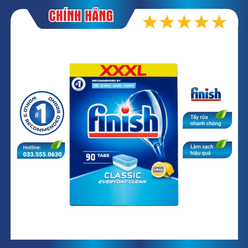 Viên rửa chén bát Finish All in one 90 viên Finish EU