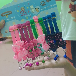 Vòng cổ kèm chuông và nơ cho cún