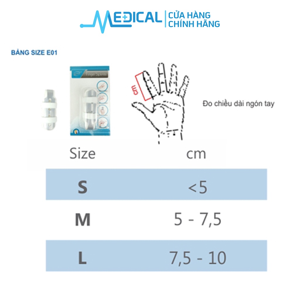 Nẹp ngón tay kín United Medicare E01 màu bạc - MEDICAL