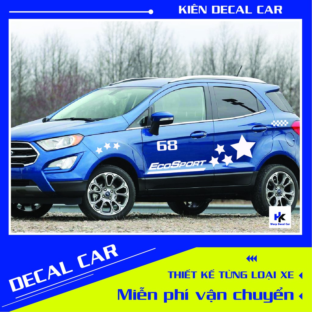 Tem xe ford ecosport -tem xe ô tô giá rẻ - decal ecosport