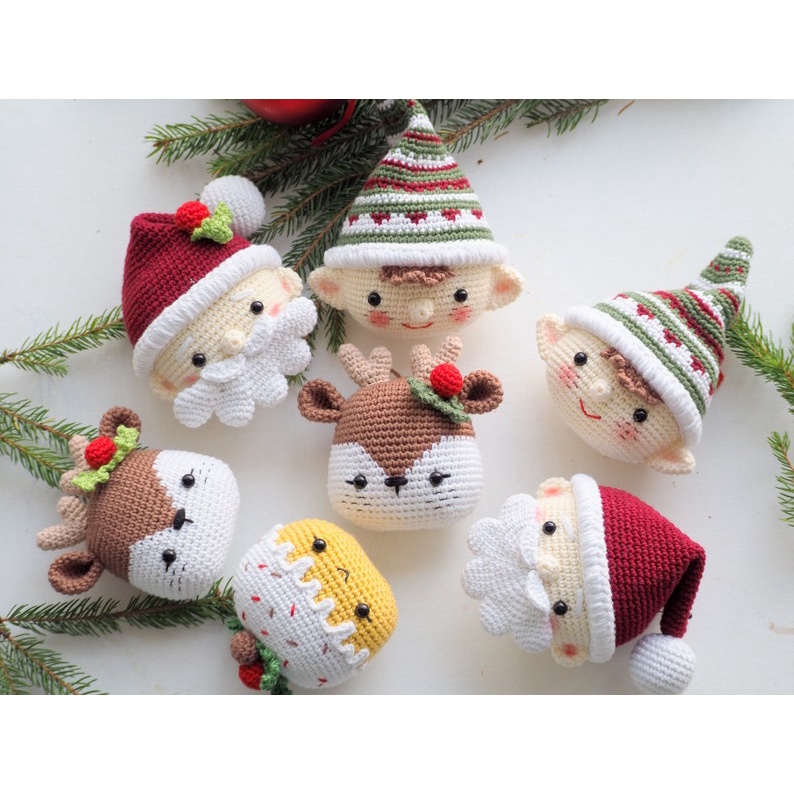 Đồ trang trí Giáng Sinh, Đồ trang trí cây thông, Set đan móc trang trí Noel, Set trang trí, Set noel