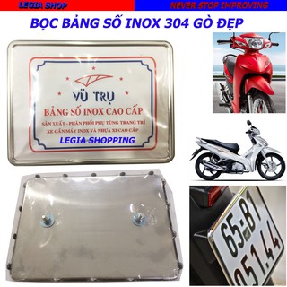 BỌC BẢNG SỐ - KẸP BẢNG SỐ INOX CAO CẤP VT GẮN XE HONDA FUTRUE 125 / RS 100 / WAVE BLADE / RSX 110