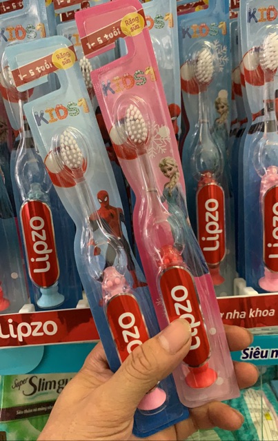 Bàn chải đánh răng tre em Lipzo kids1 (hình xiêu nhận và công chúa)