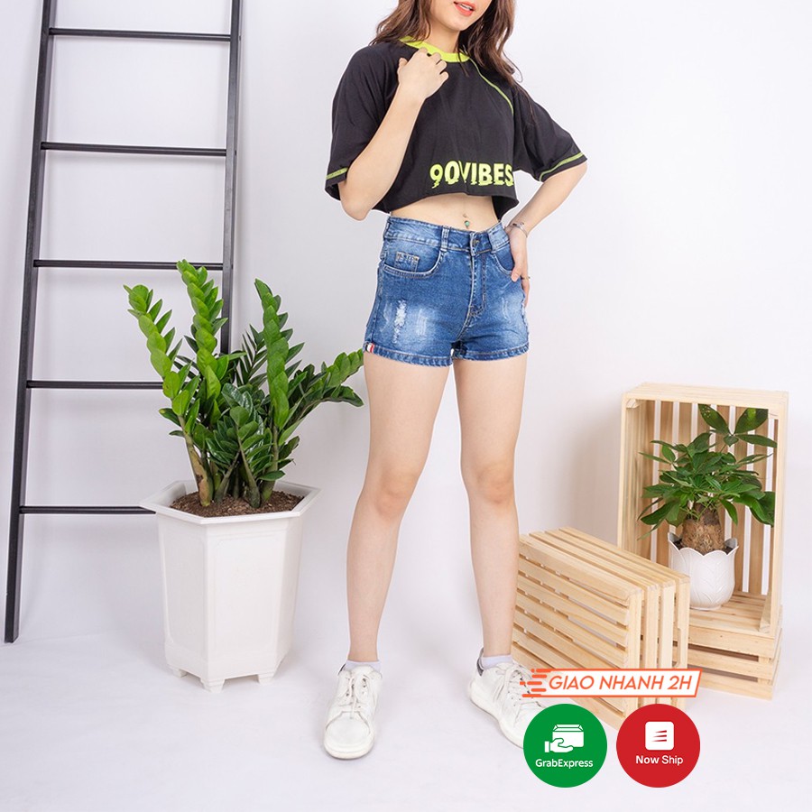 [Mã FAMAYWA giảm 10K đơn 50K] Quần short jean nữ Ulzzang GENZ mẫu lưng cao ống xước thời trang ZWJ017