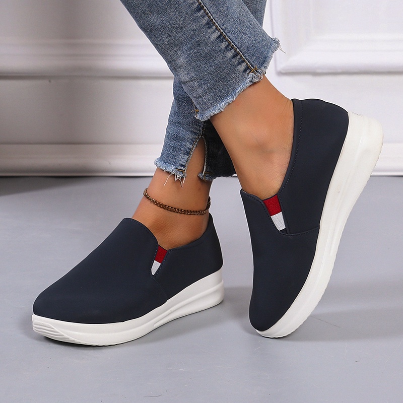 Giày thể thao đế dày màu trơn thời trang năng động cho nữ