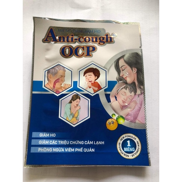 Miếng dán chống ho Anti-Cough ocp(hàng chính hãng)(chỉ dùng bên ngoài không dán lên vết thương hở)trẻ từ 6 tháng trở lên