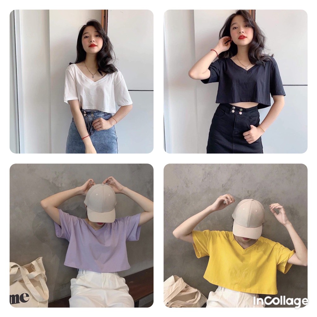 Áo Croptop Nữ - Áo Croptop Cổ Tim Freesize - Thời Trang Nữ AnAn - CRT8