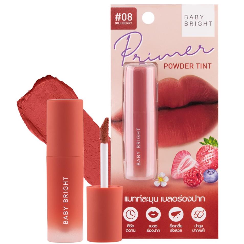 Son kem tint lì Baby Bright  sắc tố cao lâu trôi Baby Bright Primer Powder Tint 2.4g