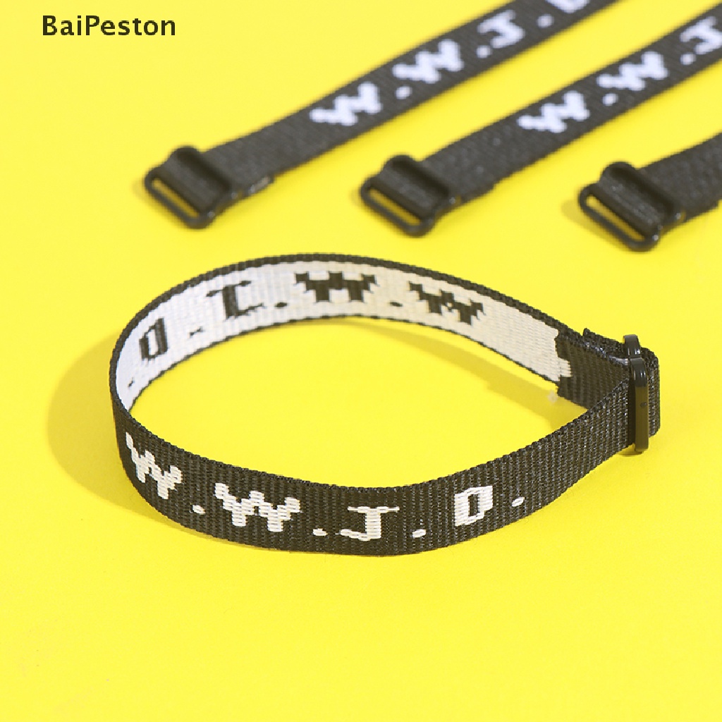 [BaiPeston] 4pcs WWJD Bracelet Religious Bracelet What Would Jesus Do Bible Bracelet ♨HOT SELL