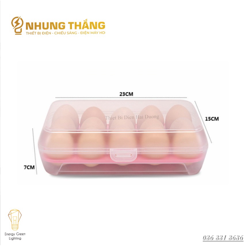 Hộp Đựng Trứng - Khay Đựng Trứng 1 Tầng 15 Lỗ - Chất Liệu Nhựa PP An Toàn Thực Phẩm