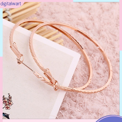 Cặp khuyên tai hình vòng tròn lớn đơn giản tinh tế sang trọng dành cho nữ