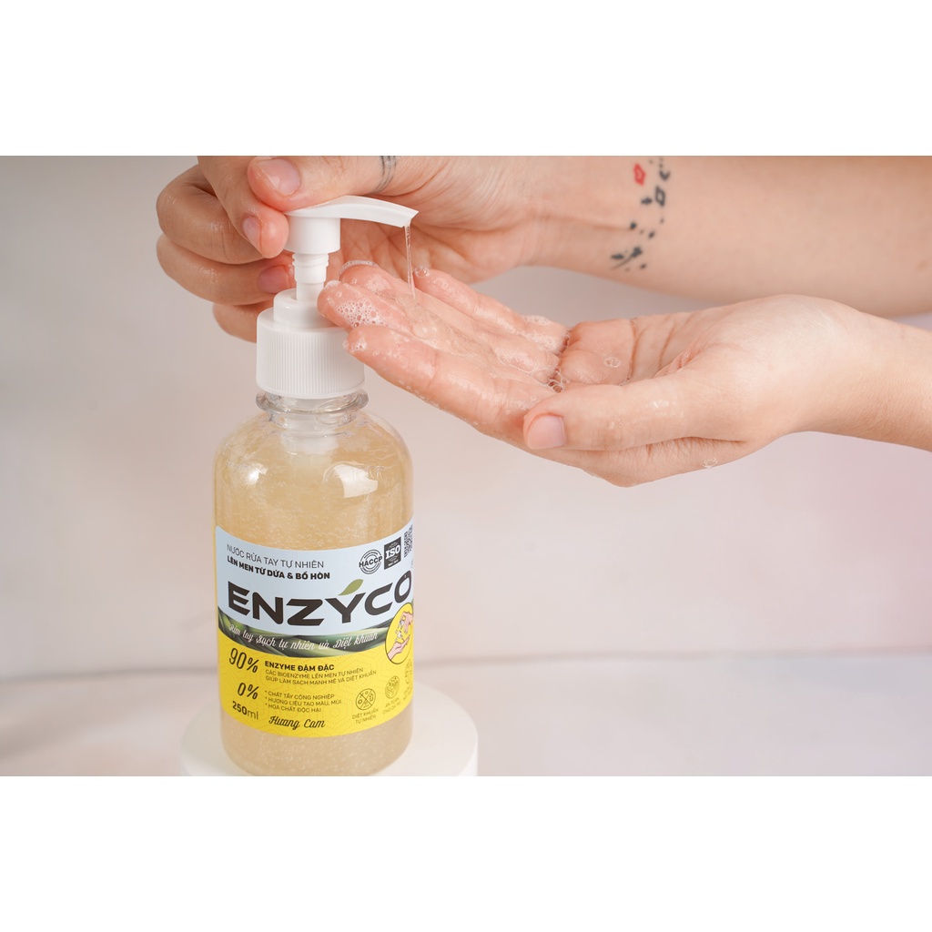 Nước Rửa Tay Sinh Học ENZYCO Sạch Khuẩn 90% Enzyme Dứa và Bồ hòn 250ML 손 세정제 Handwashing liquid