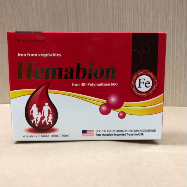 Hemabion bổ sung sắt 20 ống