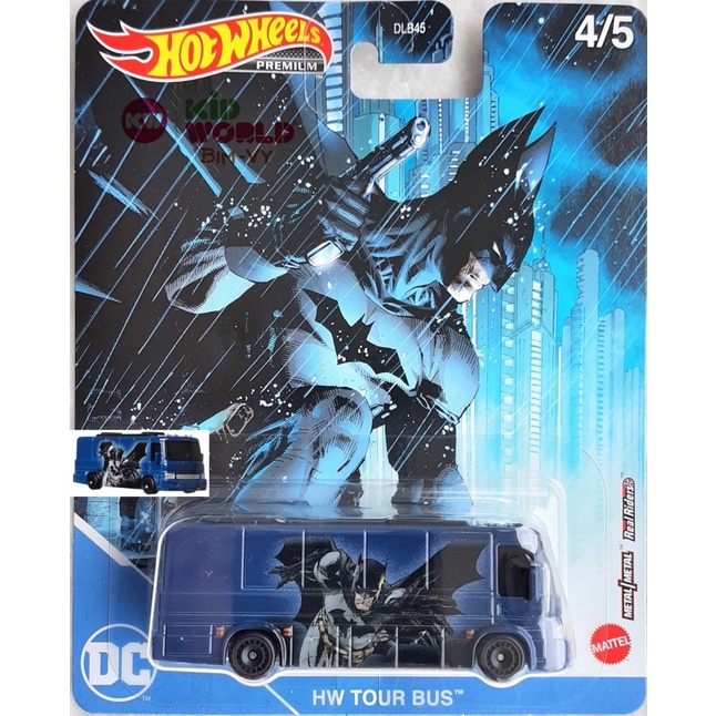 Xe mô hình Hot Wheels Premium DC Comics Series 2021 Batman HW Tour Bus GJR52, bánh cao su.