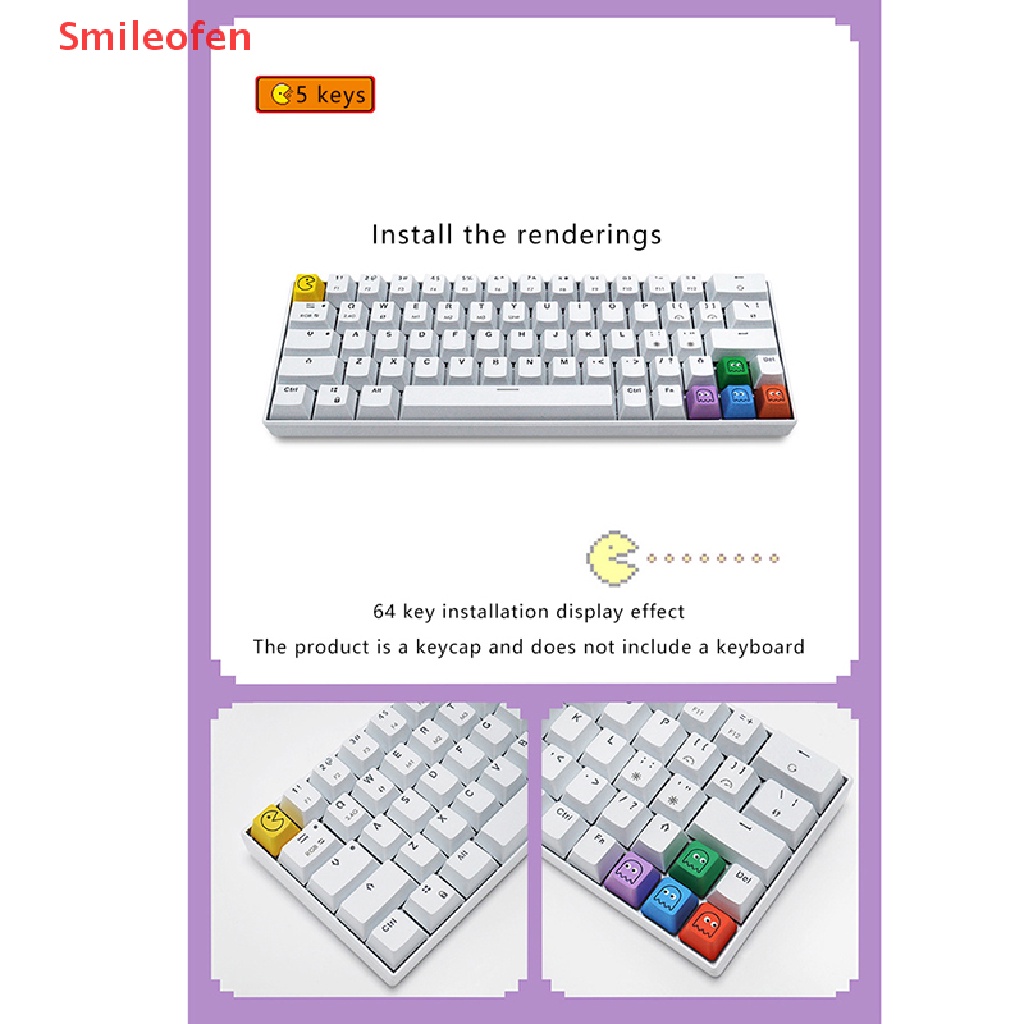 Bộ 5 Nút Bàn Phím Pbt In Hình Super Mario Dễ Thương Cho Bàn Phím Cơ