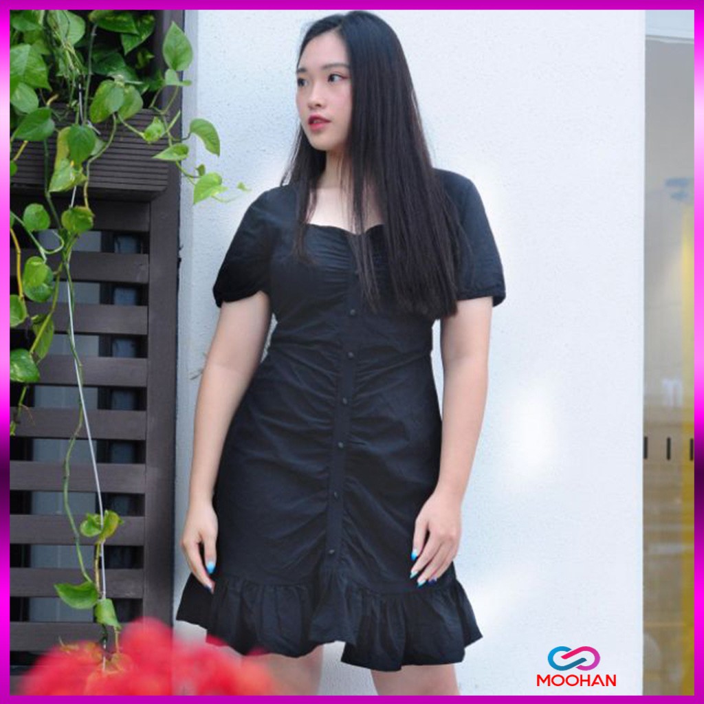 [Mã SKAMA06 giảm 8% tối đa 50K đơn 250K] BIGSIZE MOOHAN, ĐẦM BIGSIZE CỔ VUÔNG VẢI CO GIÃN, CHE KHUYẾT ĐIỂM