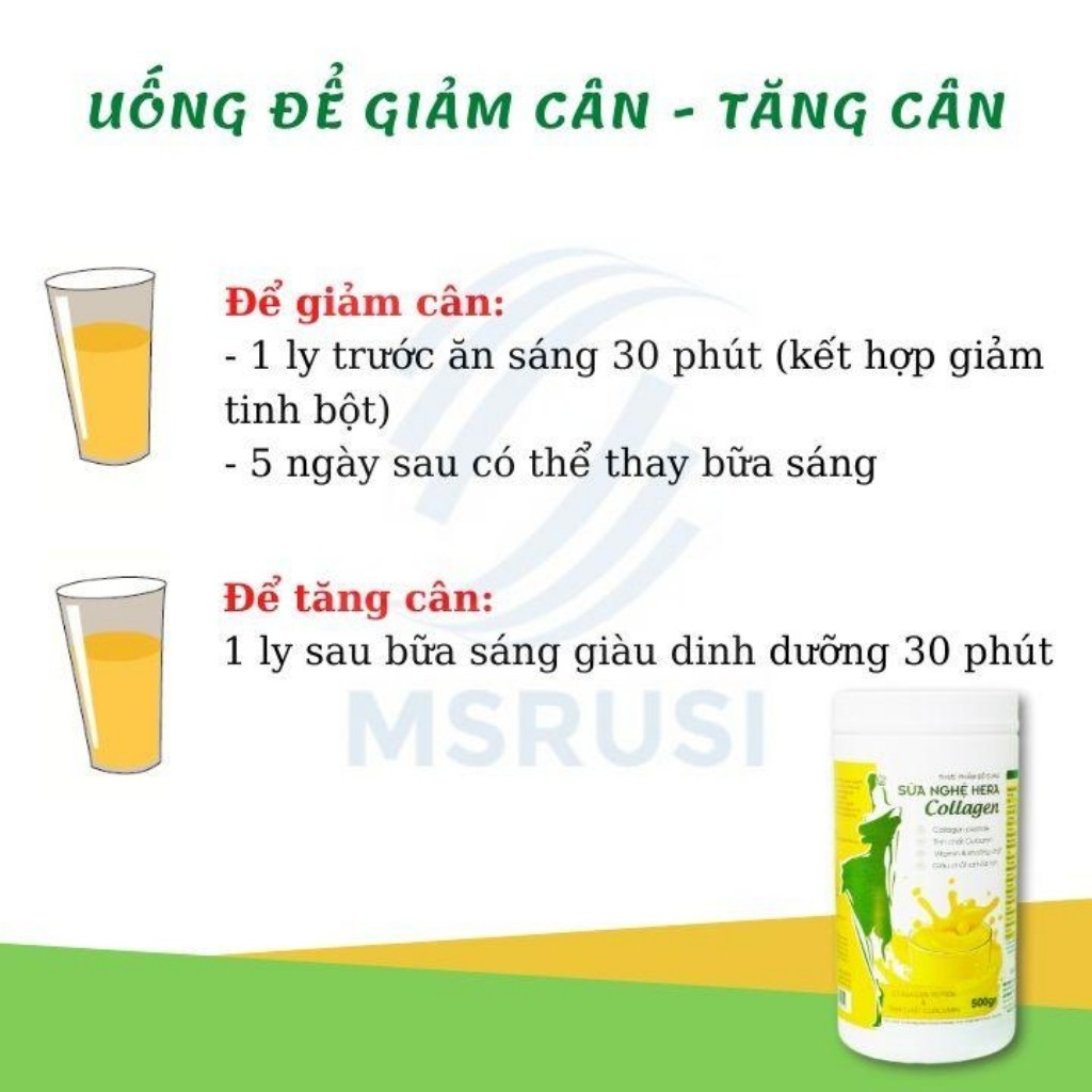Hỗ trợ Làm đẹp da Sữa nghệ Hera Collagen Hera Milk Hỗ trợ viêm đau dạ dày tá tràng Hộp 500g uống được 25 - 30 ngày | BigBuy360 - bigbuy360.vn