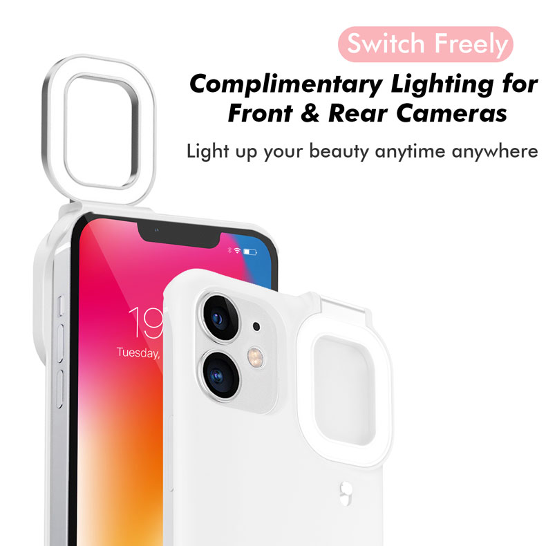 Ốp điện thoại có đèn led thời trang 2021 thích hợp cho Iphone 12 11 Xs Pro Max