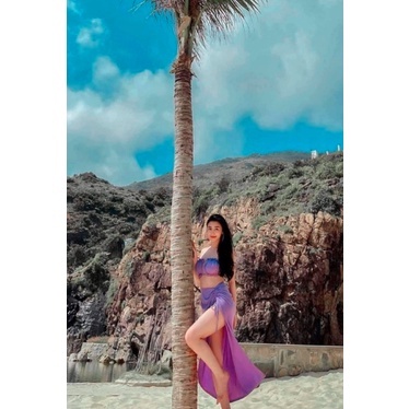SET 3 MÓN BIKINI, ĐỒ BƠI ĐI BIỂN NGỌC TRINH KÈM QUÂY RÚT SEXY ODERI BM-113