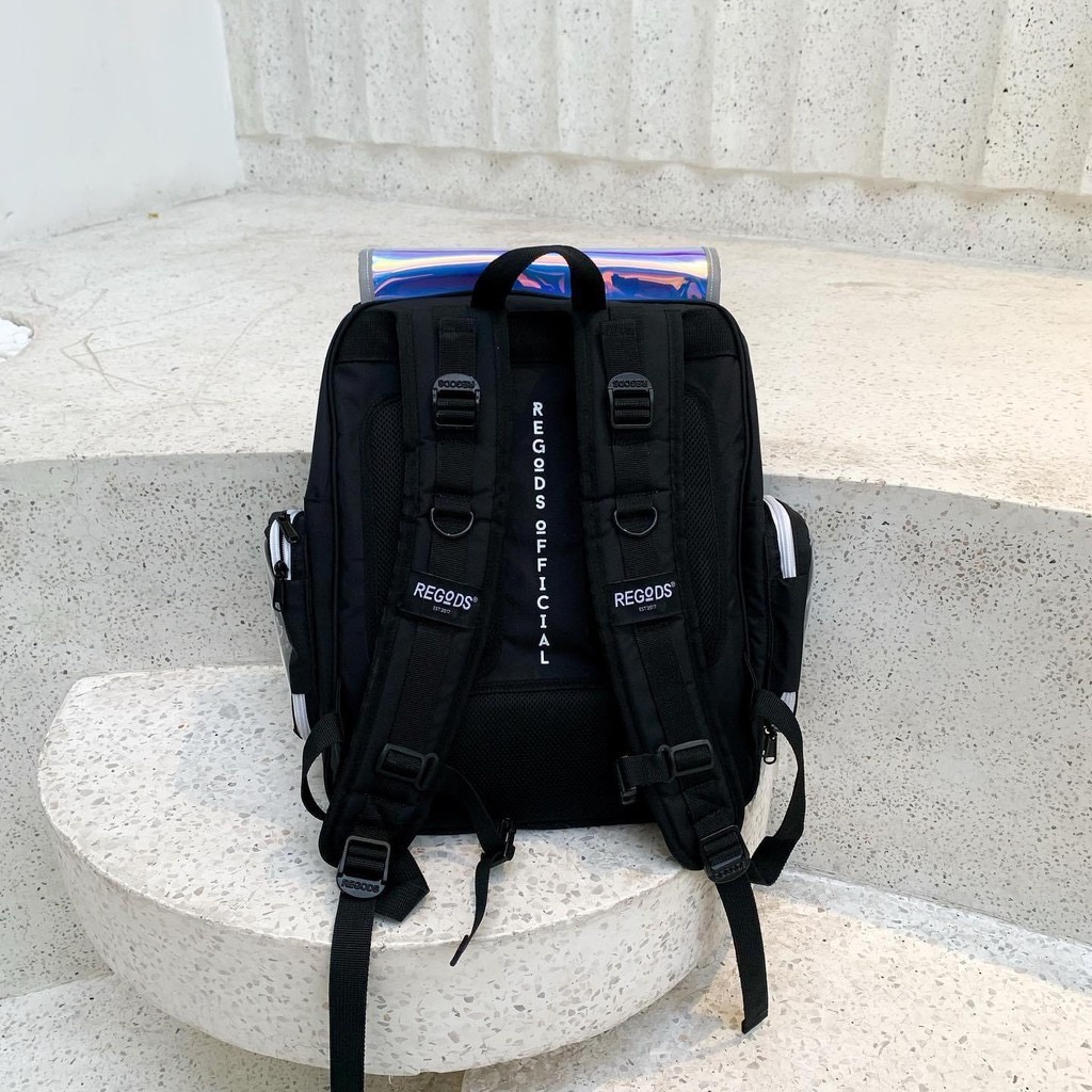 Balo đi học hologram đổi màu ZAMAC có ngăn laptop, phản quang form Ulzzang unisex - ZMB33