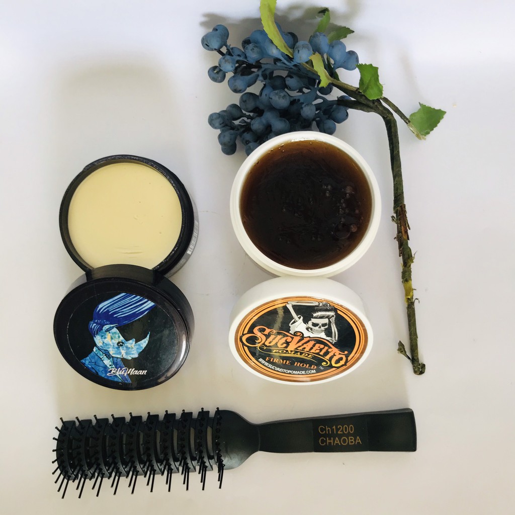 Combo 2 Sáp Vuốt Tóc Suavecito Firme Hold Pomade + Sáp vuốt Nam BluMaan Styling Meraki