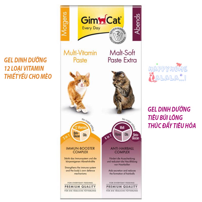 Gimcat, bộ Gel dinh dưỡng vitamin và tiêu búi lông 50GR (nhập Đức giá cực chất)