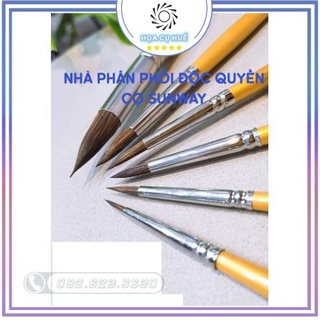 Cọ Đầu Nhọn Sunway Basic B212 ,lông sói vẽ màu nước,acrylic