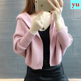 Áo khoác Cardigan cánh dơi dáng ngắn dễ phối đồ thời trang xuân thu cho bạn gái
