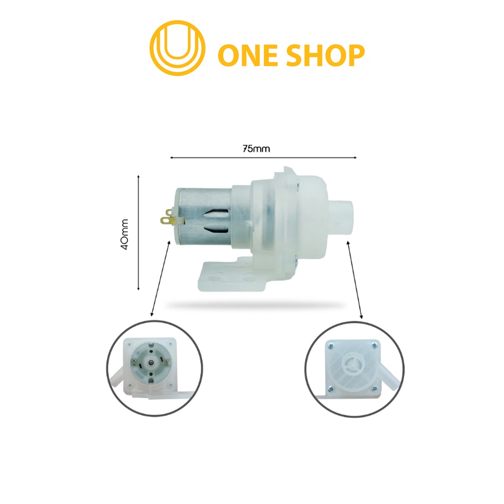 Máy Bơm Mini 12VDC Trắng Siêu Khỏe