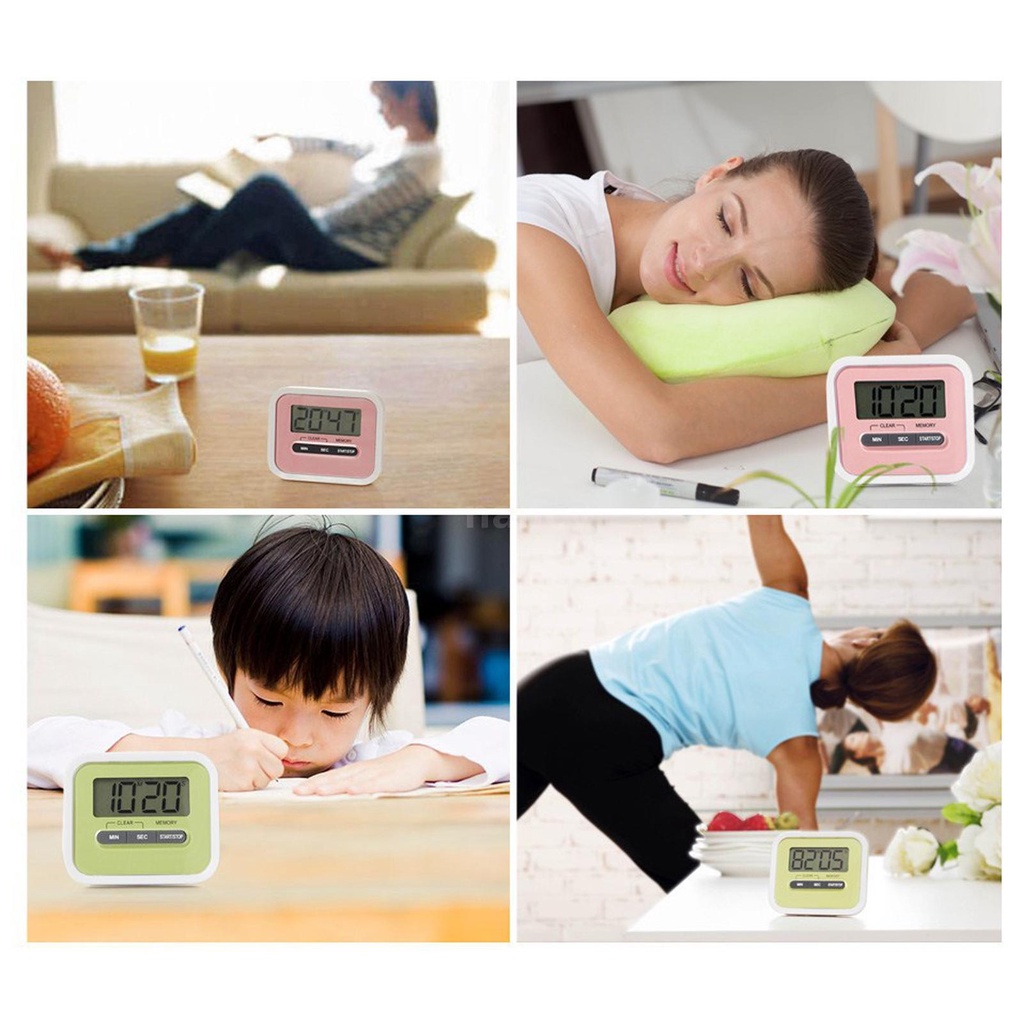 Đồng Hồ Hẹn Giờ Nấu Ăn 100 Phút Có Giá Đỡ Màn Hình Hiển Thị Lcd