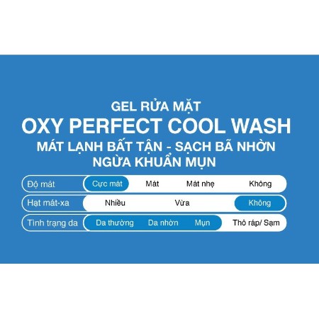 Gel rửa mặt sạch nhờn siêu mát lạnh OXY Perfect Cool Wash 100g