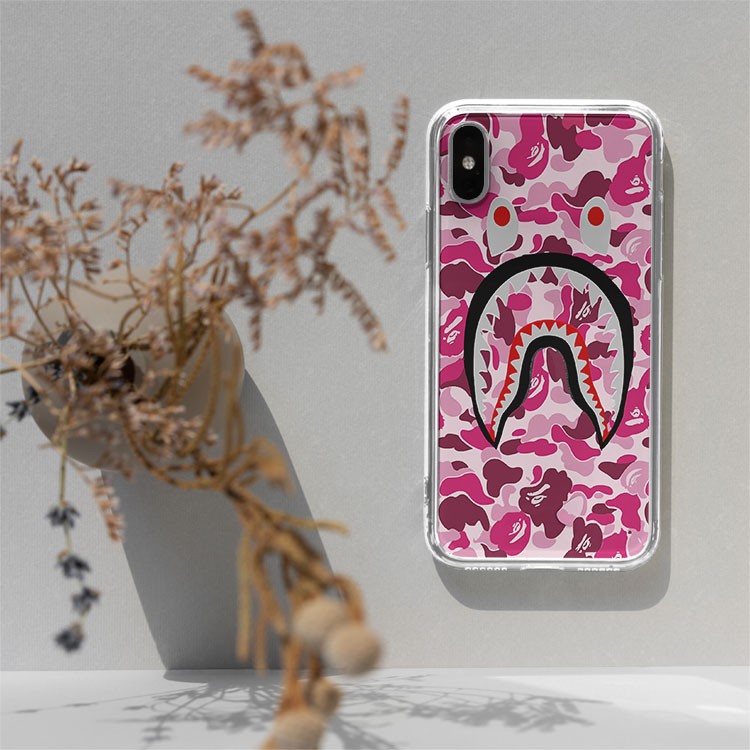 Ốp Lưng bape shark pink  cá mập sành điệu cho Iphone 5 6 7 8 Plus 11 12 Pro Max X Xr PLQPOD00687