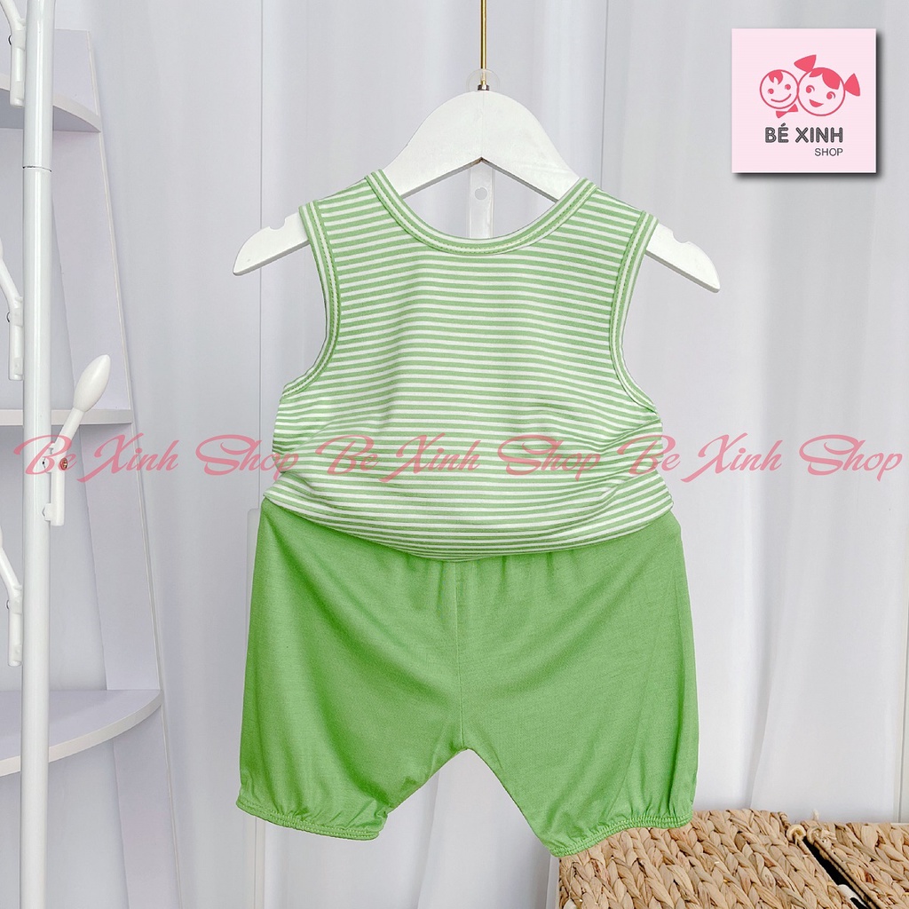 Ba Lỗ Bộ thun lạnh ba lỗ sát nách cộc tay cho bé trai bé gái Minky Mom  Đồ bộ quần áo 3 lỗ SÁT NÁCH SỌC cho bé