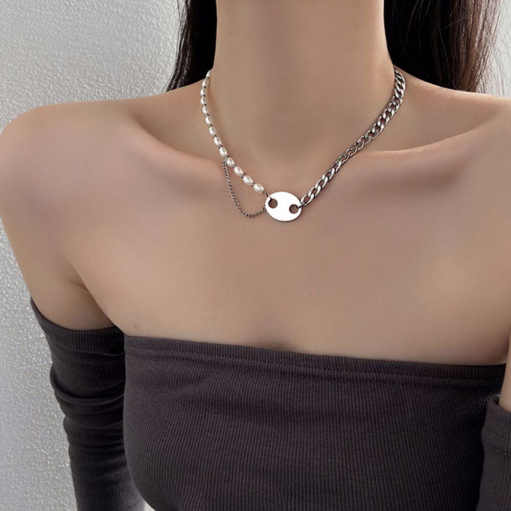 AROMA Vòng cổ Thép Titan Mặt Hình Mũi Heo Thời Trang Hàn Quốc