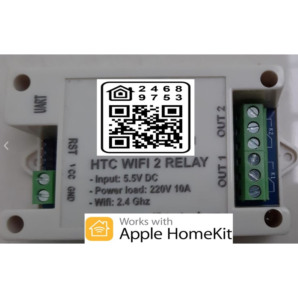 Điều khiển thiết bị bằng apple homekit mạch 2 kênh