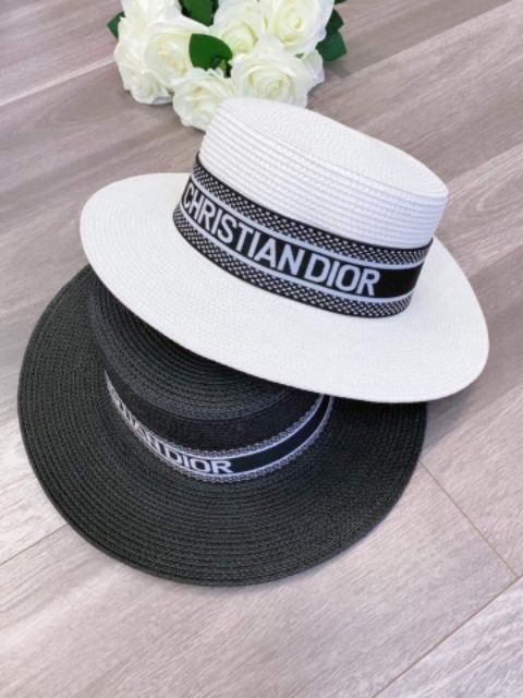 Mũ nón cói vành nhỏ đi biển nhiều màu đai dior siêu dệp