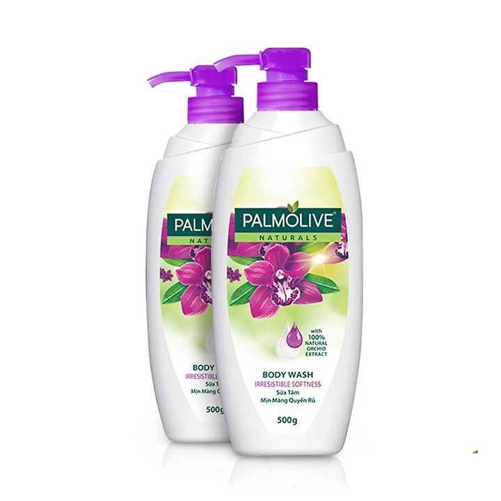 Bộ 2 chai sữa tắm Palmolive mịn màng quyến rũ 100% chiết xuất từ phong lan 500g/chai