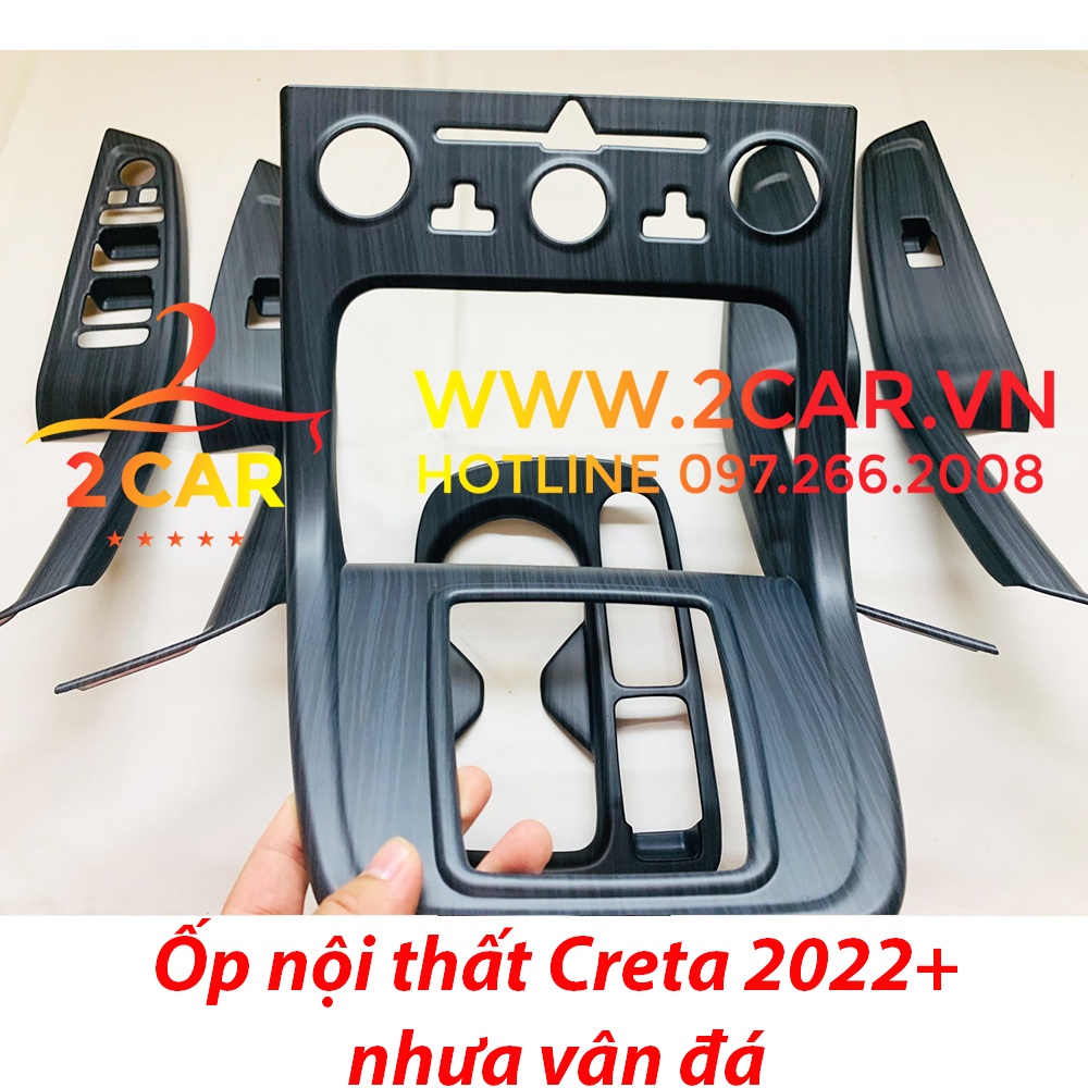 Ốp nội thất xe Huyndai Creta 2022, 2023 Hàng nhựa vân Đá cao cấp