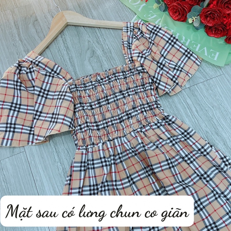 Đầm cổ vuông bèo tầng siêu hot